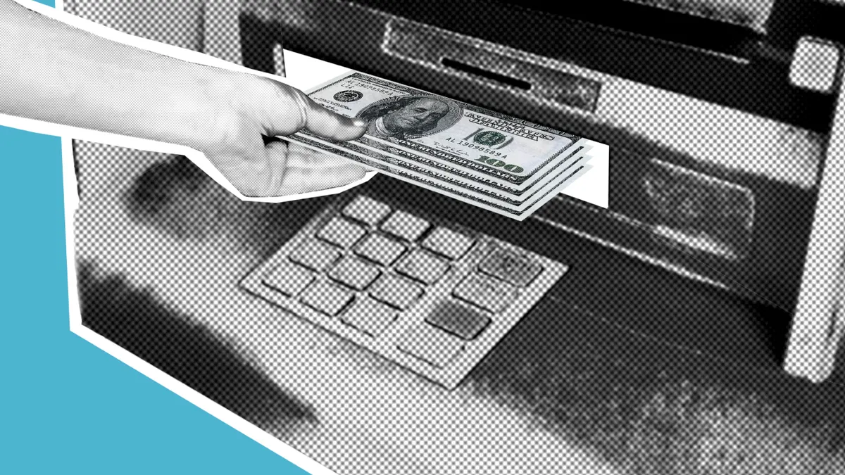 How to Sell Cryptocurrency for Cash hand inserting cash near a keypad machine