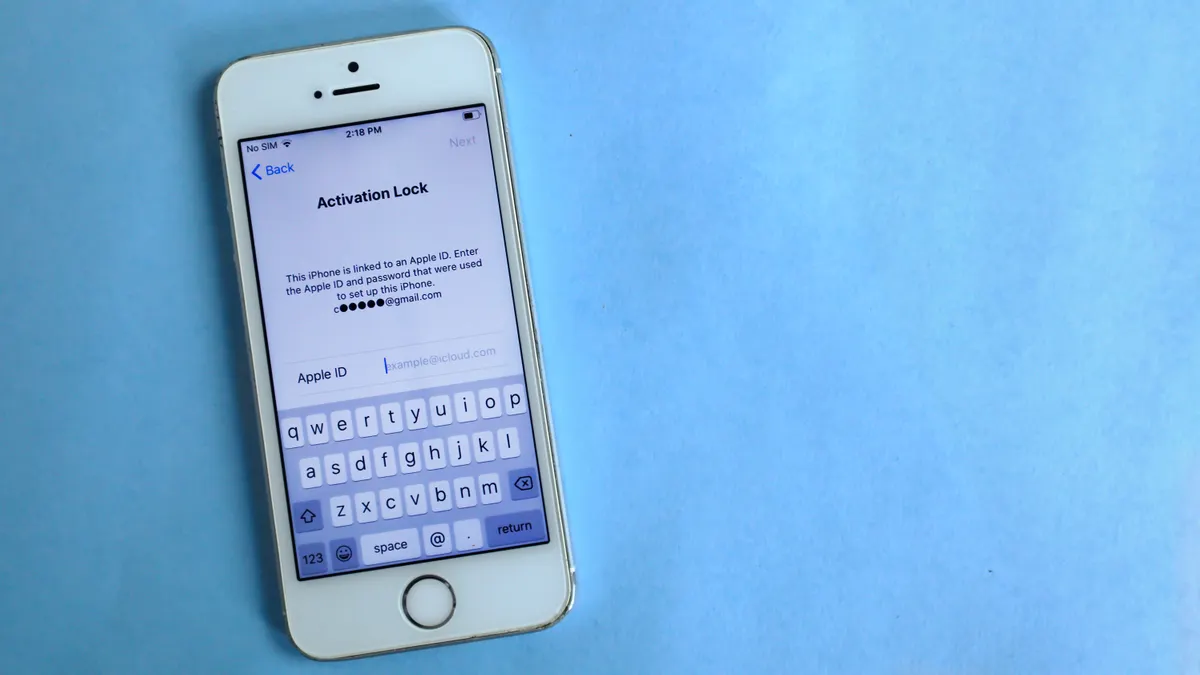 Phone showing Activation Lock screen